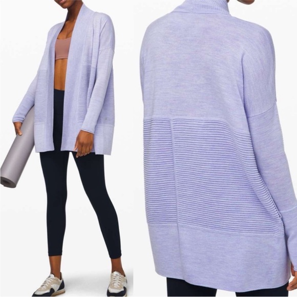 lululemon athletica Sweaters - Lululemon sit in lotus wrap II light purple cardigan sweater 23832